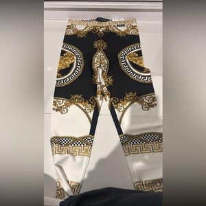 Black and Gold VERSACE AUTHENIC Patterned Pants
